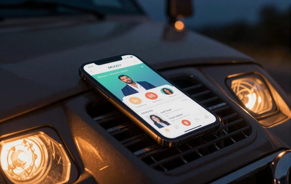 Dating app on phone in truck cab showing why truckers struggle with Tinder